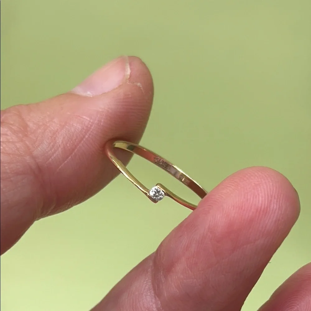 Vintage 14k Gold Ring with Diamond Accent